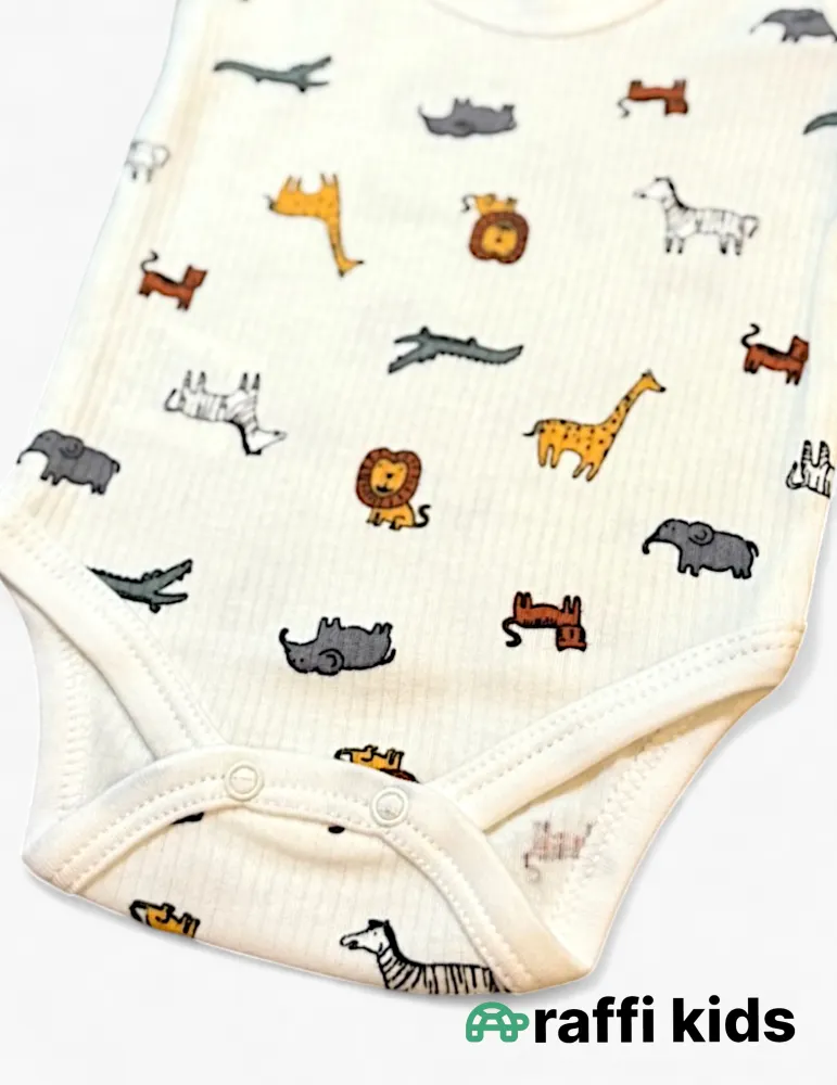 Safari  qolsuz body türkiyə istehsalı pambıq uşaq bodisi|Raffikids