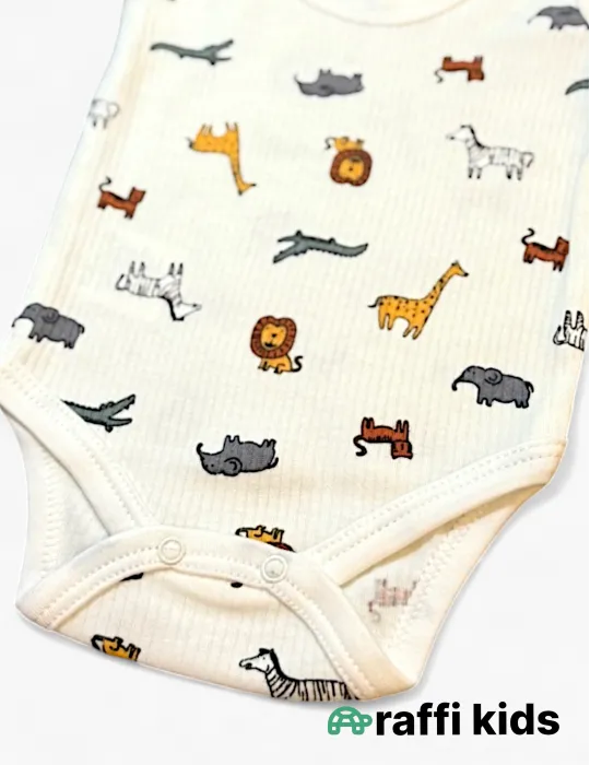 Safari  qolsuz body türkiyə istehsalı pambıq uşaq bodisi|Raffikids