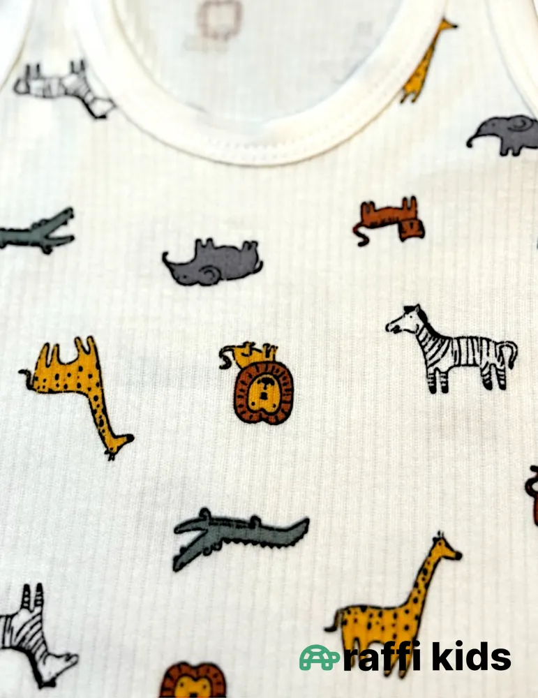 Safari  qolsuz body türkiyə istehsalı pambıq uşaq bodisi|Raffikids