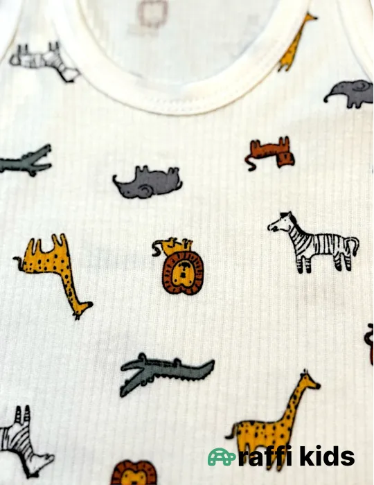 Safari  qolsuz body türkiyə istehsalı pambıq uşaq bodisi|Raffikids