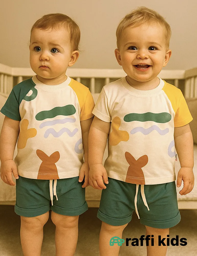 0-18 aylıq uşaqlar üçün yay sezon qisaqol sortik dəsti | always smile