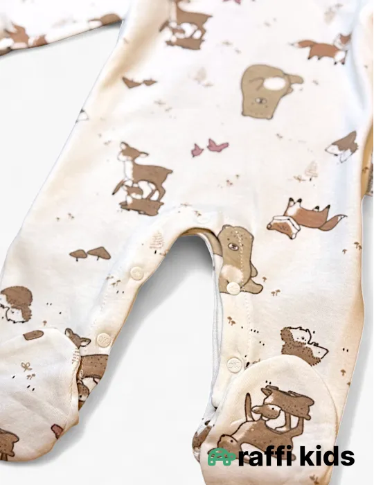 Dostlar papaqli tulum ay türkiyə istehsalı pambıq uşaq geyimi|Raffikids