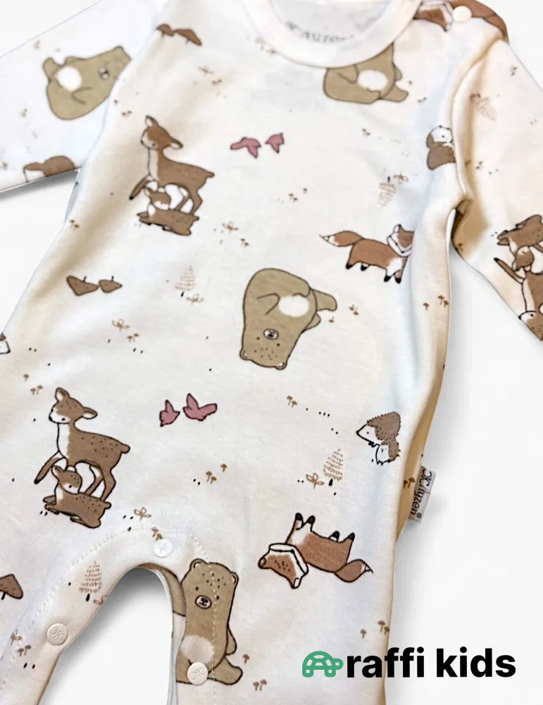 Dostlar papaqli tulum ay türkiyə istehsalı pambıq uşaq geyimi|Raffikids