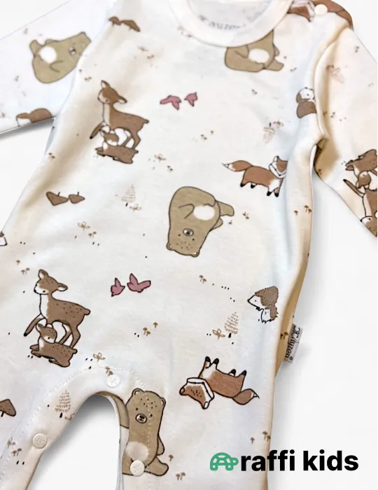 Dostlar papaqli tulum ay türkiyə istehsalı pambıq uşaq geyimi|Raffikids