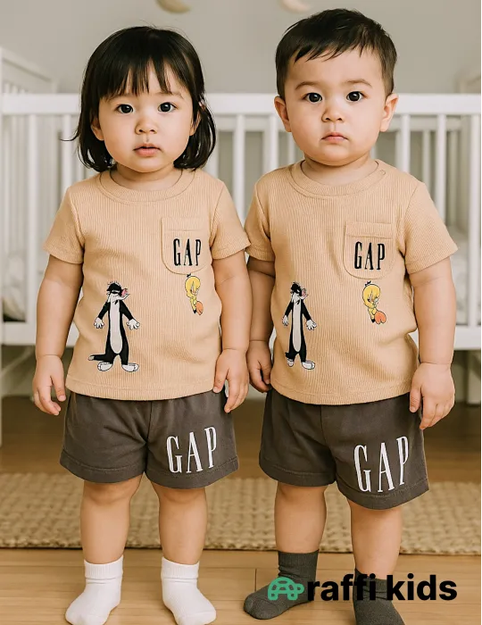 0-18 aylıq uşaqlar üçün yay sezon qisaqol sortik dəsti | sun and surf