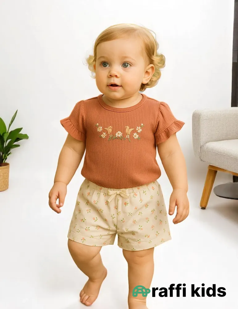 0-18 aylıq uşaqlar üçün yay sezon qisaqol sortik dəsti | goose