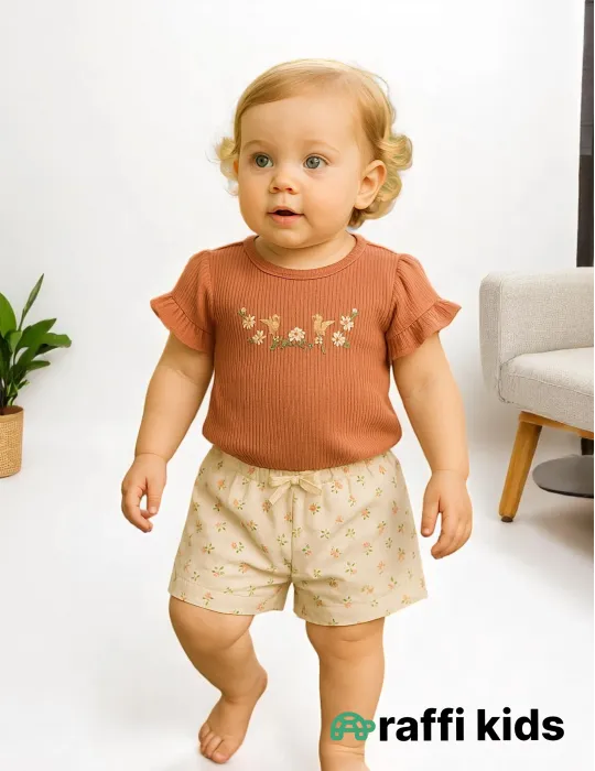 0-18 aylıq uşaqlar üçün yay sezon qisaqol sortik dəsti | goose