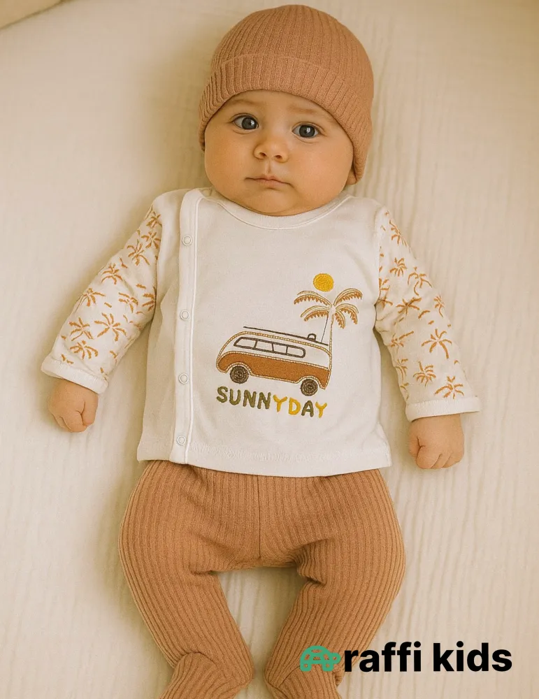 Günəşli günlər – 0-3 ay türkiyə istehsalı pambıq uşaq geyimi|Raffikids