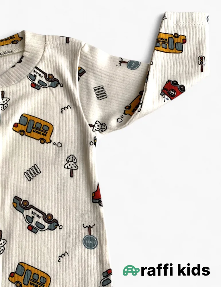 Maşınlar ayaqı bağlı tulum – 0-3 ay türkiyə istehsalı pambıq uşaq geyimi|Raffikids