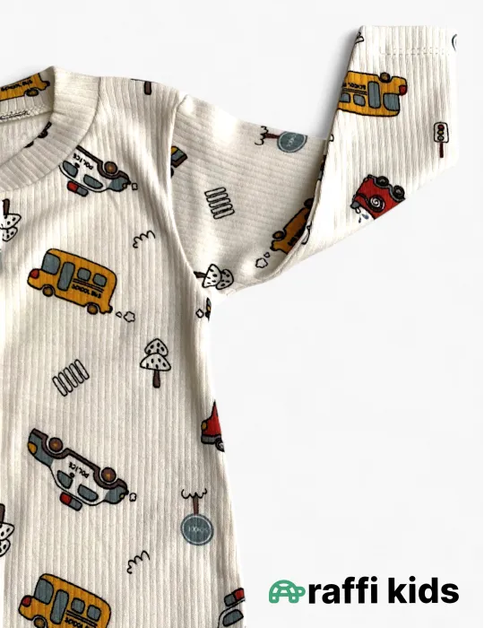 Maşınlar ayaqı bağlı tulum – 0-3 ay türkiyə istehsalı pambıq uşaq geyimi|Raffikids