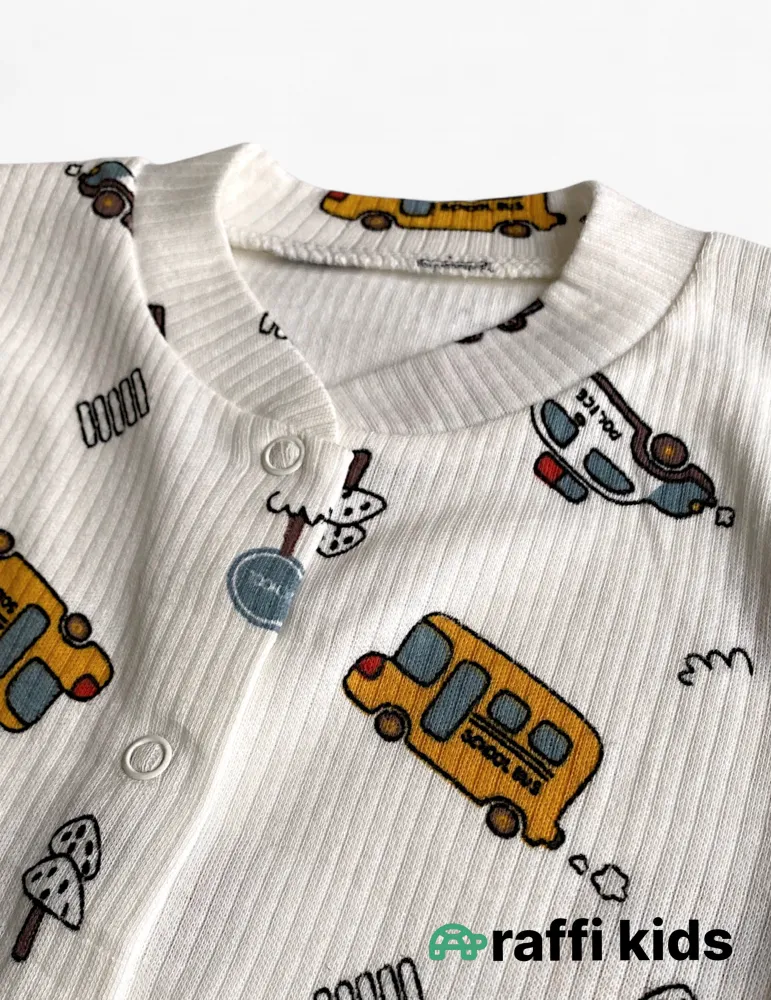 Maşınlar ayaqı bağlı tulum – 0-3 ay türkiyə istehsalı pambıq uşaq geyimi|Raffikids