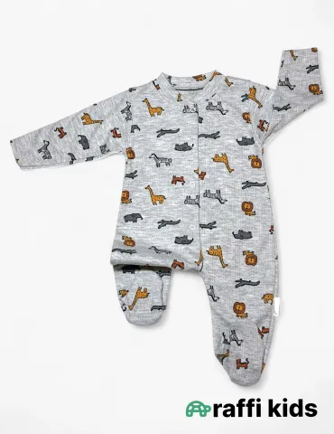 Heyvanlar ayaqı bağlı tulum - türkiyə istehsalı pambıq uşaq geyimi|Raffikids 2