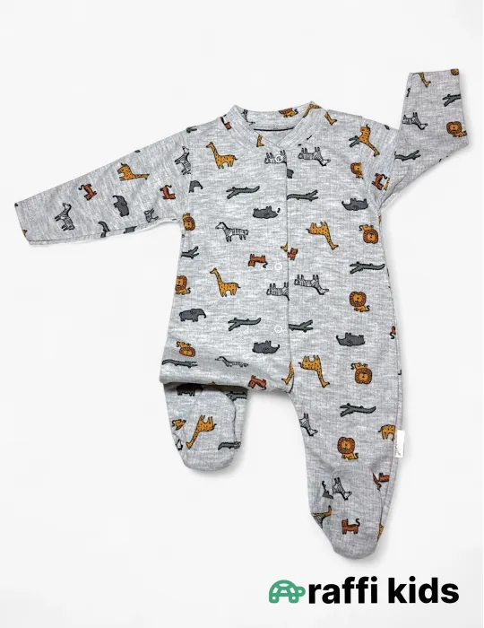 Heyvanlar ayaqı bağlı tulum - türkiyə istehsalı pambıq uşaq geyimi|Raffikids