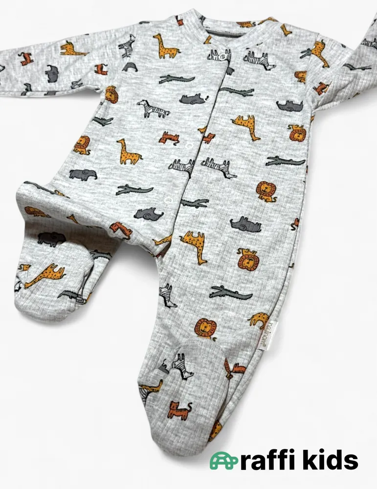 Heyvanlar ayaqı bağlı tulum - türkiyə istehsalı pambıq uşaq geyimi|Raffikids