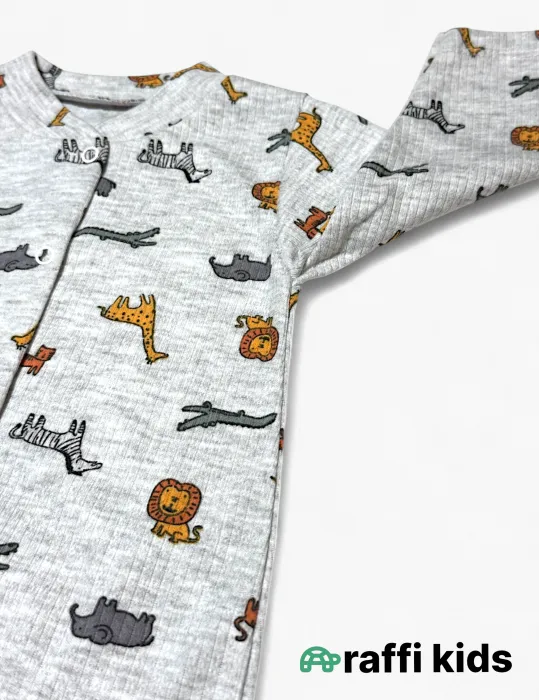 Heyvanlar ayaqı bağlı tulum - türkiyə istehsalı pambıq uşaq geyimi|Raffikids