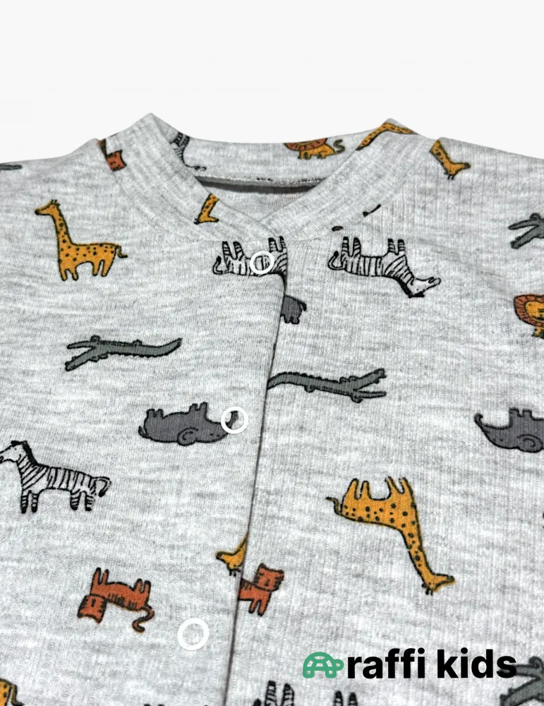 Heyvanlar ayaqı bağlı tulum - türkiyə istehsalı pambıq uşaq geyimi|Raffikids