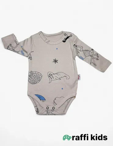 Antarktida uzunqol body - türkiyə istehsalı pambıq uşaq geyimi|Raffikids 2