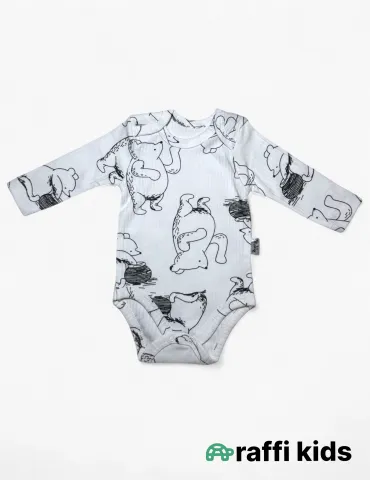 Bal axtaran ayı uzunqol body-türkiyə istehsalı pambıq uşaq geyimi|Raffikids 2