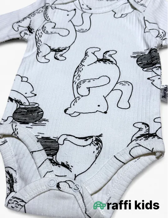 Bal axtaran ayı uzunqol body-türkiyə istehsalı pambıq uşaq geyimi|Raffikids