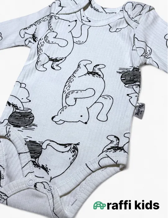 Bal axtaran ayı uzunqol body-türkiyə istehsalı pambıq uşaq geyimi|Raffikids