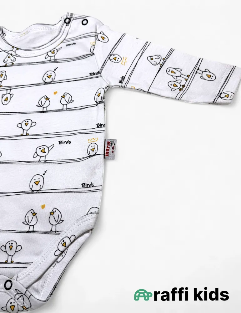 Sərçələr uzunqol body - türkiyə istehsalı pambıq uşaq geyimi|Raffikids