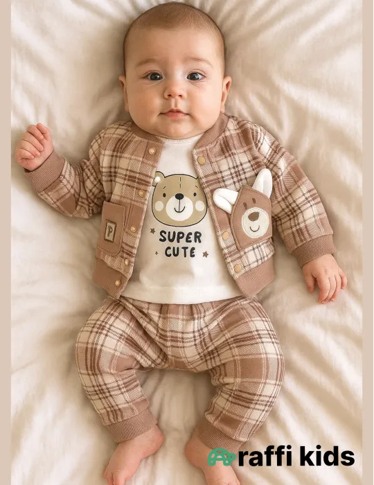 Super cute 3-lü dəst - türkiyə istehsalı pambıq uşaq geyimi|Raffikids