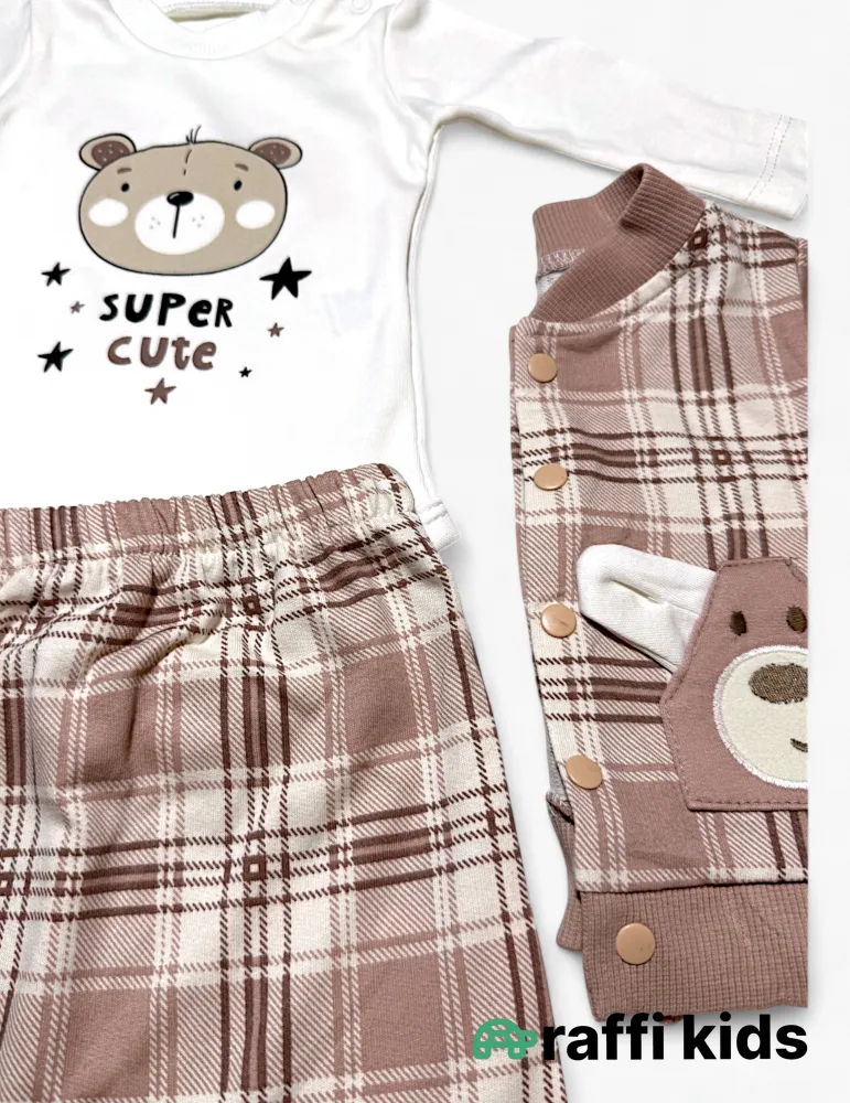 Super cute 3-lü dəst - türkiyə istehsalı pambıq uşaq geyimi|Raffi Kids