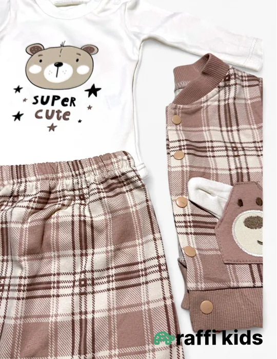 Super cute 3-lü dəst - türkiyə istehsalı pambıq uşaq geyimi|Raffi Kids