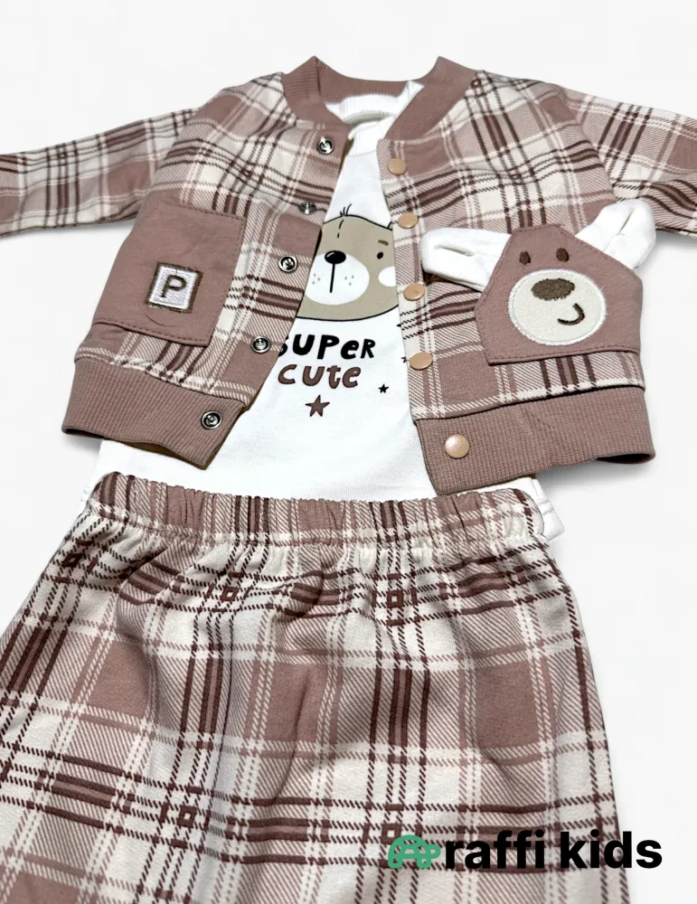 Super cute 3-lü dəst - türkiyə istehsalı pambıq uşaq geyimi|Raffikids