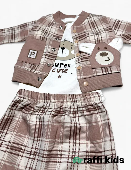 Super cute 3-lü dəst - türkiyə istehsalı pambıq uşaq geyimi|Raffikids