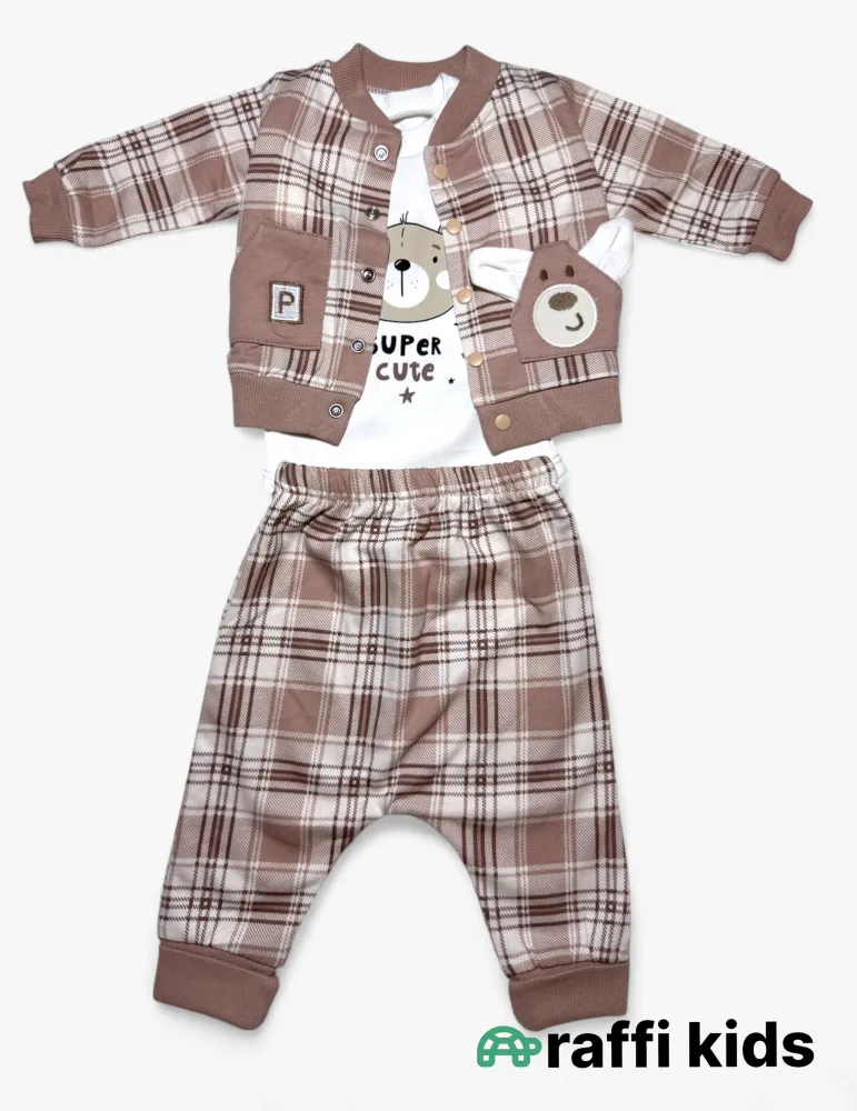 Super cute 3-lü dəst - türkiyə istehsalı pambıq uşaq geyimi|Raffikids