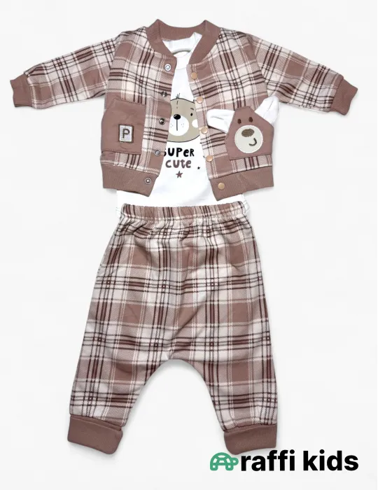 Super cute 3-lü dəst - türkiyə istehsalı pambıq uşaq geyimi|Raffikids