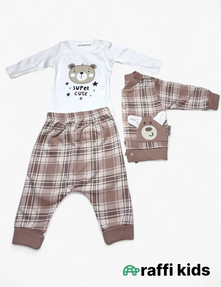 Super cute 3-lü dəst - türkiyə istehsalı pambıq uşaq geyimi|Raffikids