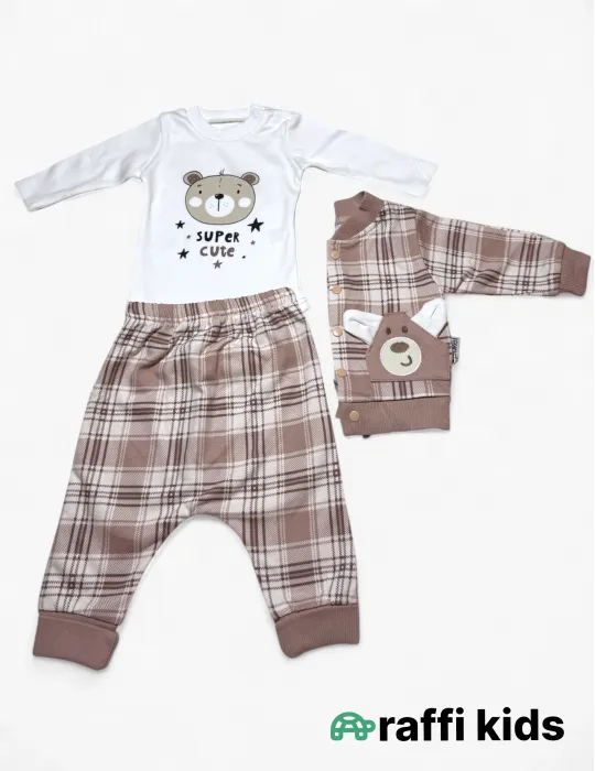 Super cute 3-lü dəst - türkiyə istehsalı pambıq uşaq geyimi|Raffikids