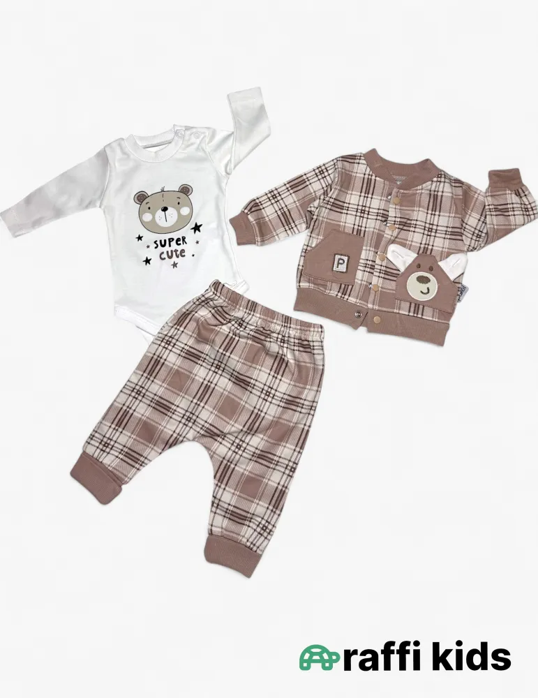 Super cute 3-lü dəst - türkiyə istehsalı pambıq uşaq geyimi|Raffikids