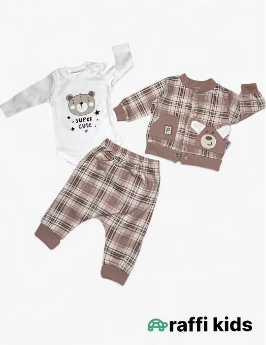 Super cute 3-lü dəst - türkiyə istehsalı pambıq uşaq geyimi|Raffikids