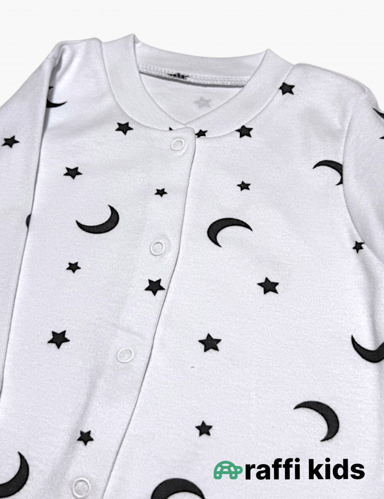 Ay ulduz ayaqı bağlı tulum - türkiyə istehsalı pambıq uşaq geyimi|Raffikids