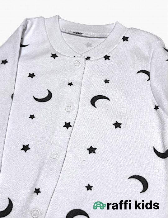 Ay ulduz ayaqı bağlı tulum - türkiyə istehsalı pambıq uşaq geyimi|Raffikids