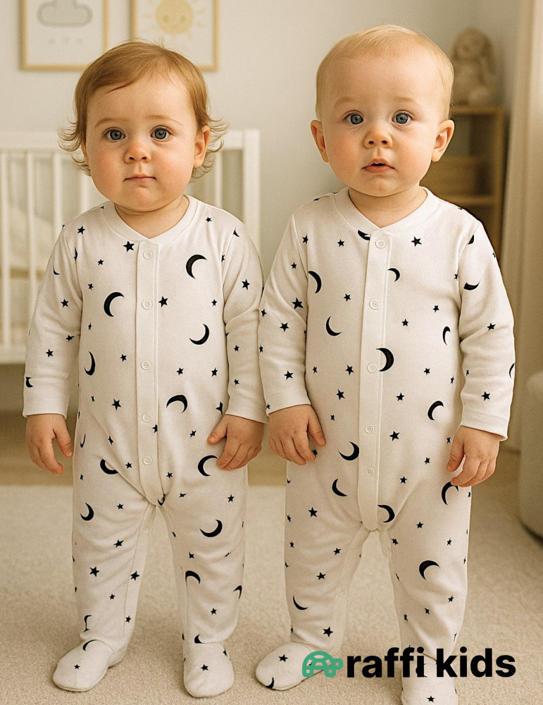 Ay ulduz ayaqı bağlı tulum - türkiyə istehsalı pambıq uşaq geyimi|Raffikids