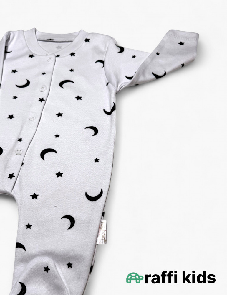 Ay ulduz ayaqı bağlı tulum - türkiyə istehsalı pambıq uşaq geyimi|Raffikids