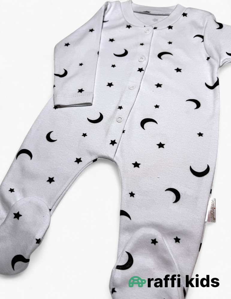 Ay ulduz ayaqı bağlı tulum - türkiyə istehsalı pambıq uşaq geyimi|Raffikids