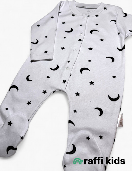 Ay ulduz ayaqı bağlı tulum - türkiyə istehsalı pambıq uşaq geyimi|Raffikids
