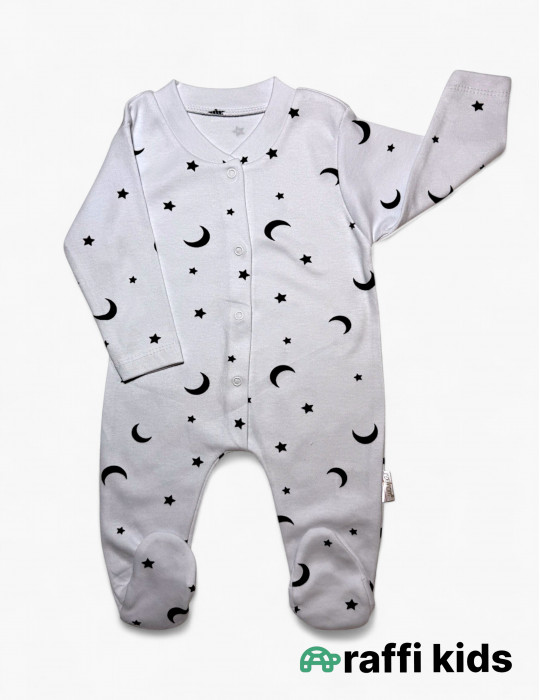 Ay ulduz ayaqı bağlı tulum - türkiyə istehsalı pambıq uşaq geyimi|Raffikids