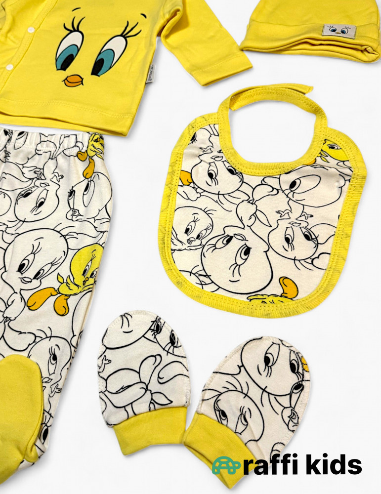 Tweety 5-li dəst - türkiyə istehsalı pambıq uşaq geyimi|Raffikids