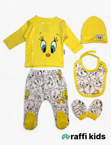 Tweety 5-li dəst - türkiyə istehsalı pambıq uşaq geyimi|Raffikids 2
