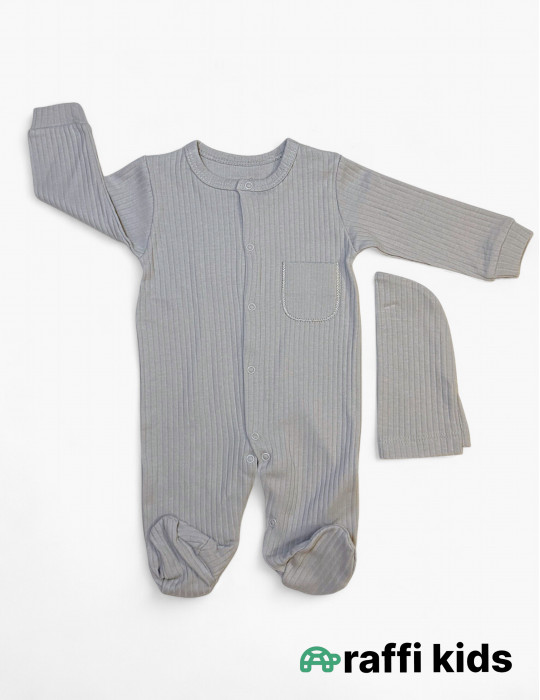 Cibli və papaqlı ayaqı bağlı tulum - türkiyə istehsalı pambıq uşaq geyimi|Raffikids