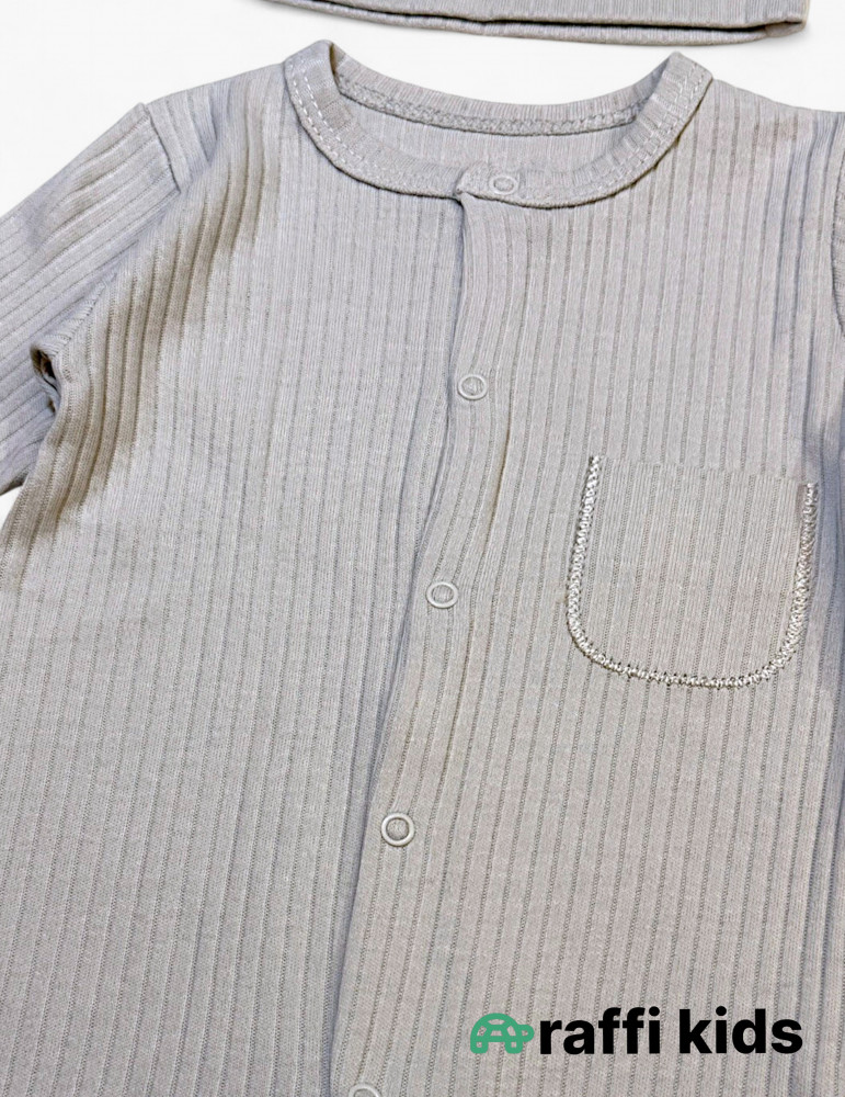 Cibli və papaqlı ayaqı bağlı tulum - türkiyə istehsalı pambıq uşaq geyimi|Raffikids