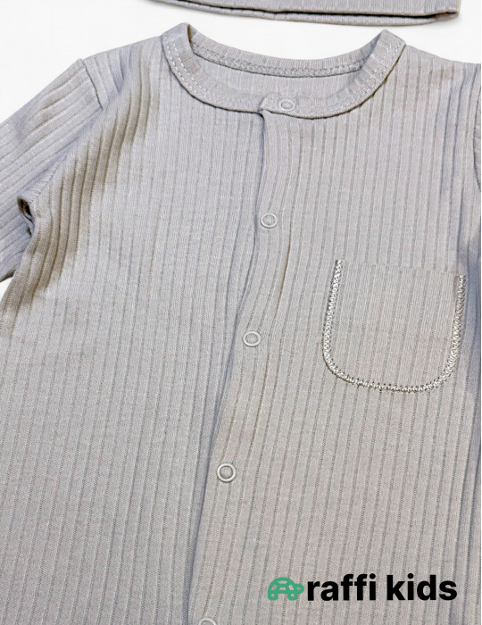 Cibli və papaqlı ayaqı bağlı tulum - türkiyə istehsalı pambıq uşaq geyimi|Raffikids