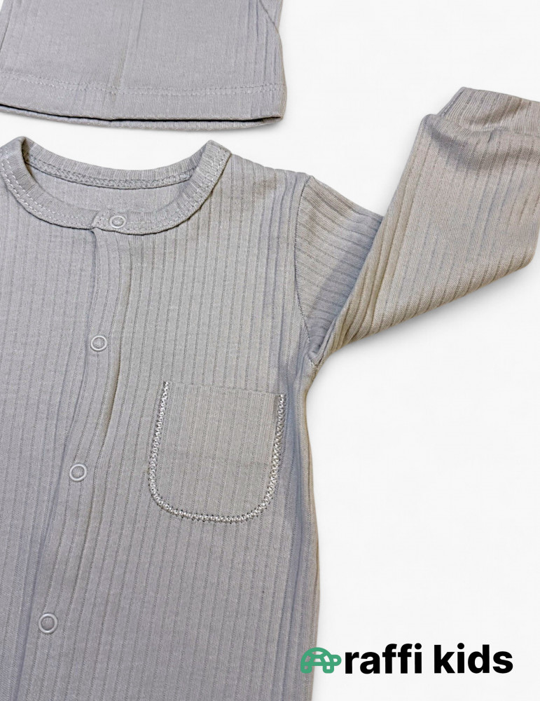 Cibli və papaqlı ayaqı bağlı tulum - türkiyə istehsalı pambıq uşaq geyimi|Raffikids