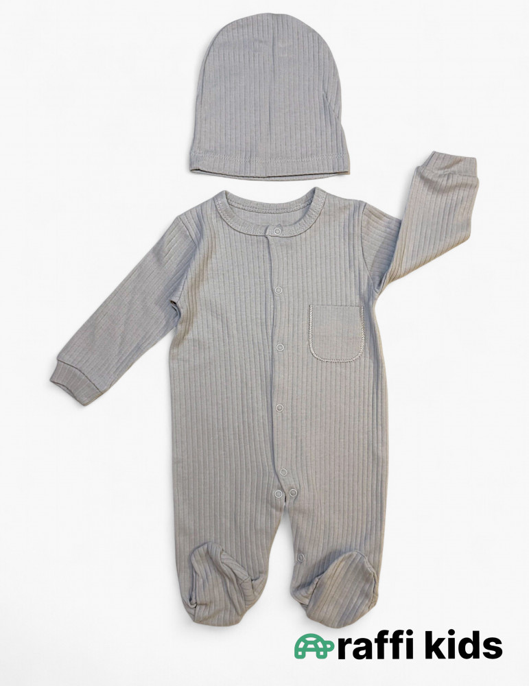 Cibli və papaqlı ayaqı bağlı tulum - türkiyə istehsalı pambıq uşaq geyimi|Raffikids